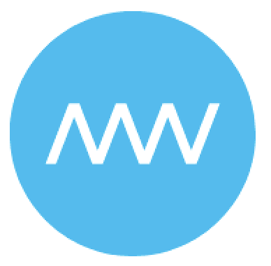 Netzwirtschaft 标志：浅蓝色圆形上的白色波浪图案