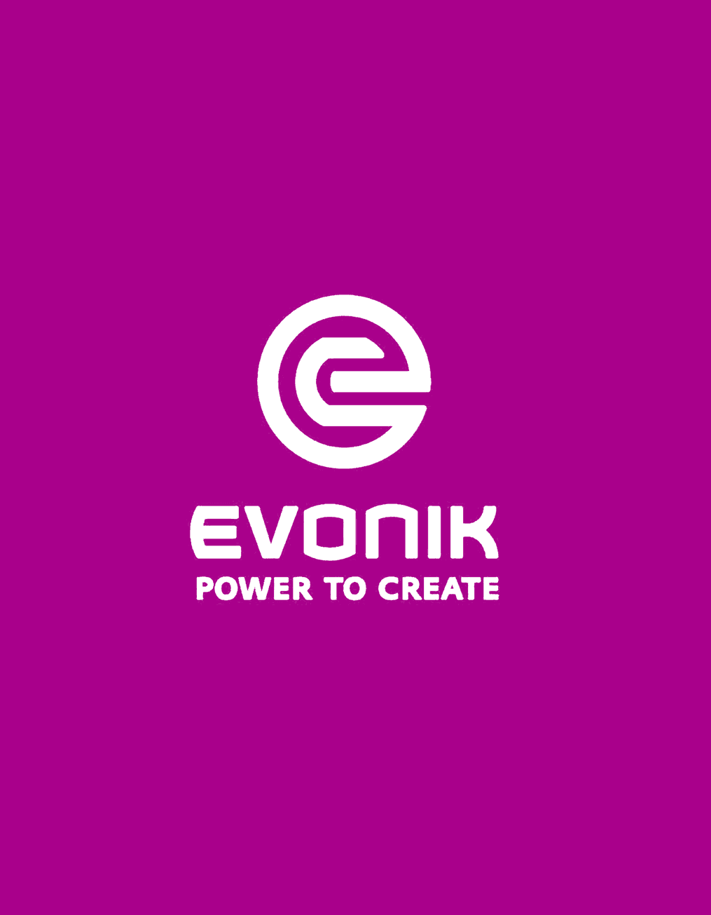 Logotipo de Evonik Industries con el eslogan «Power to create»
